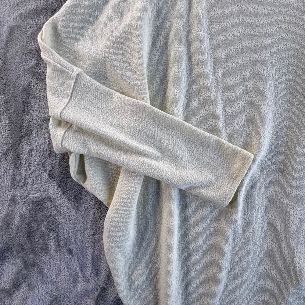 Charlotte Avery Knit Poncho Sweater Womens OS Beige Minimalist Boho Soft - Picture 5 of 10